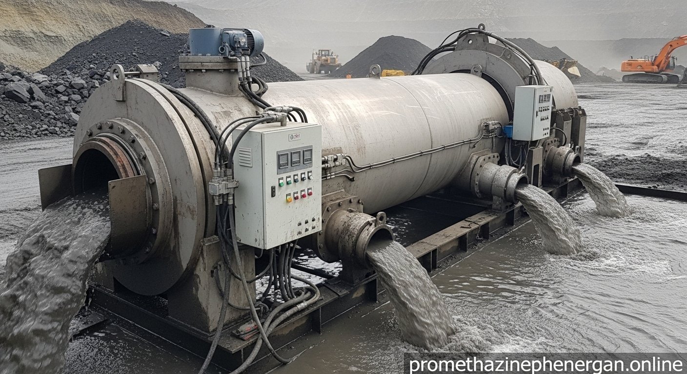 Hydraulic decanter centrifuge used in mining operations for efficient solid-liquid separation